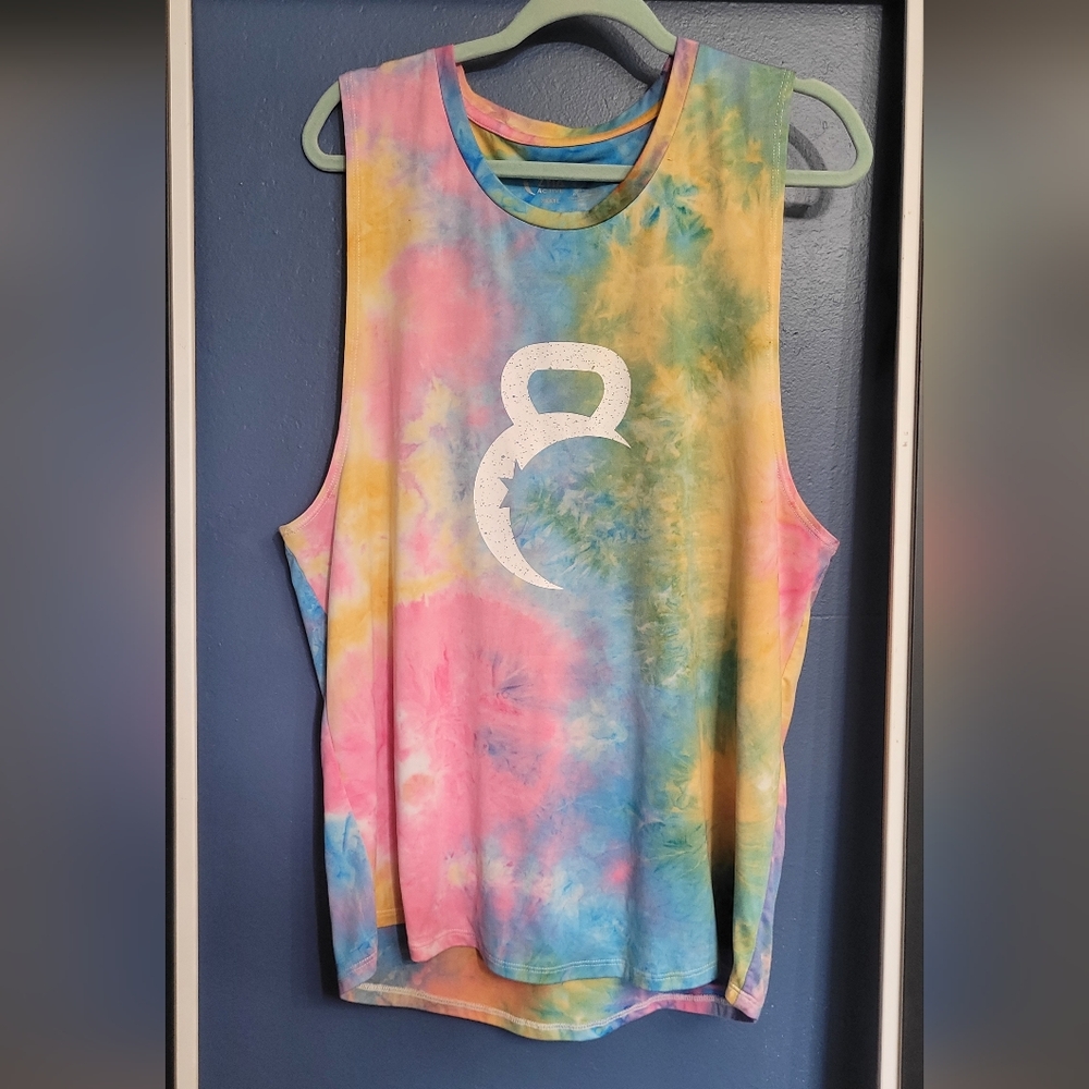 Zyia vibrant color tie dye kettle bell moon tank